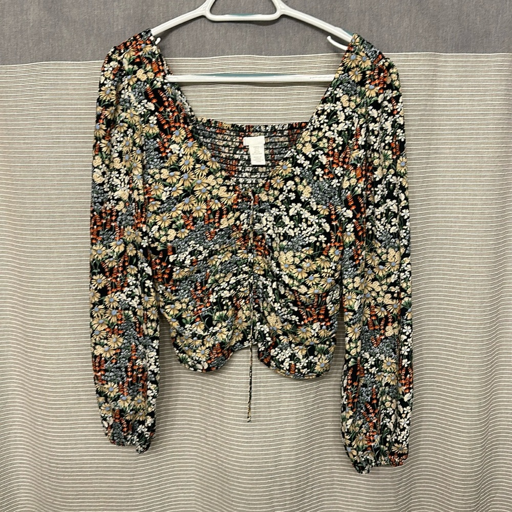 H&M Fall Floral Blouse Small